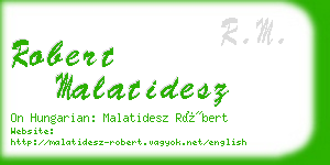 robert malatidesz business card